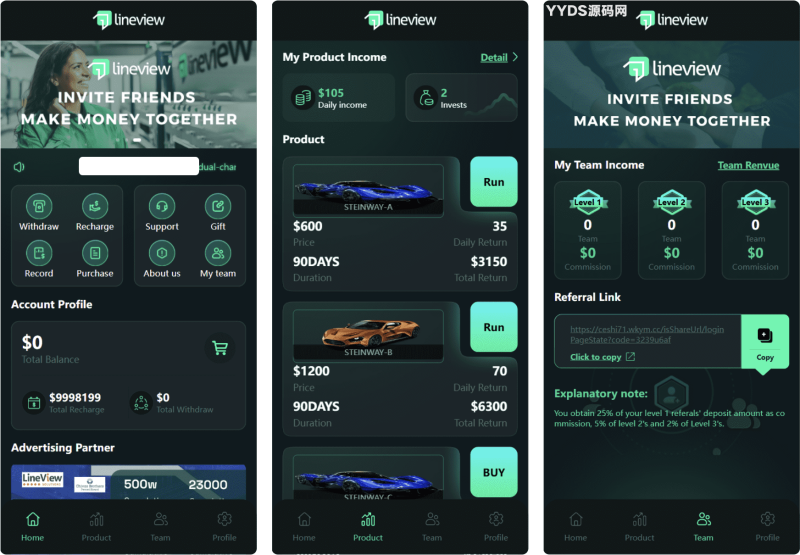 YM54-海外汽车投资理财源码,汽车融资项目，汽车产品项目，汽车行业投资理财可打包app源码