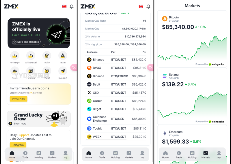 YM55-PHP海外版AI量化区块链系统源码 UI精美