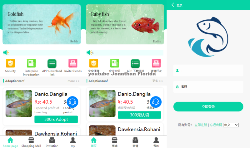 YM356-2026年养鱼金融投资理财带商城抽奖中英文双语系统PHP源码