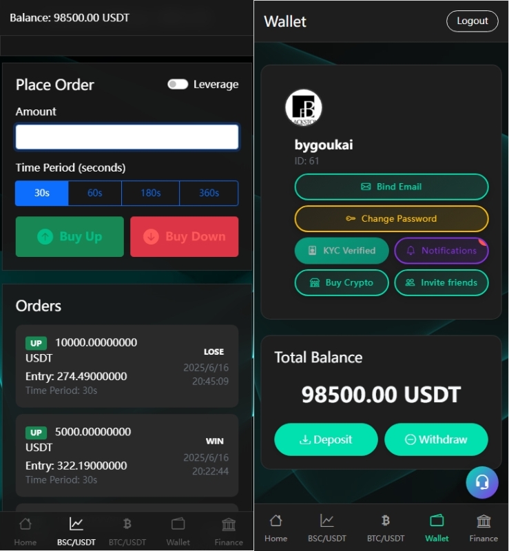 YM472-2026年php虚拟货币完美K线控制完整用户输赢控制微交易投资理财代理/前端html后端PHP源码